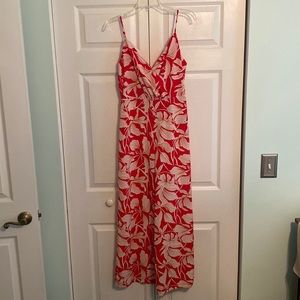 Red n White Flowered Jumpsuit